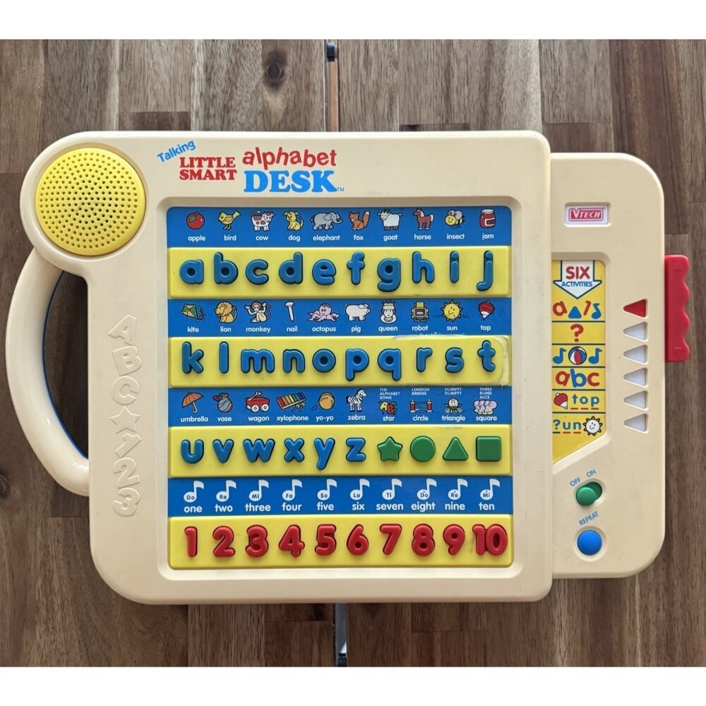 VTG VTECH Talking Little Smart Alphabet Desk 1990's Working Tested Collectible